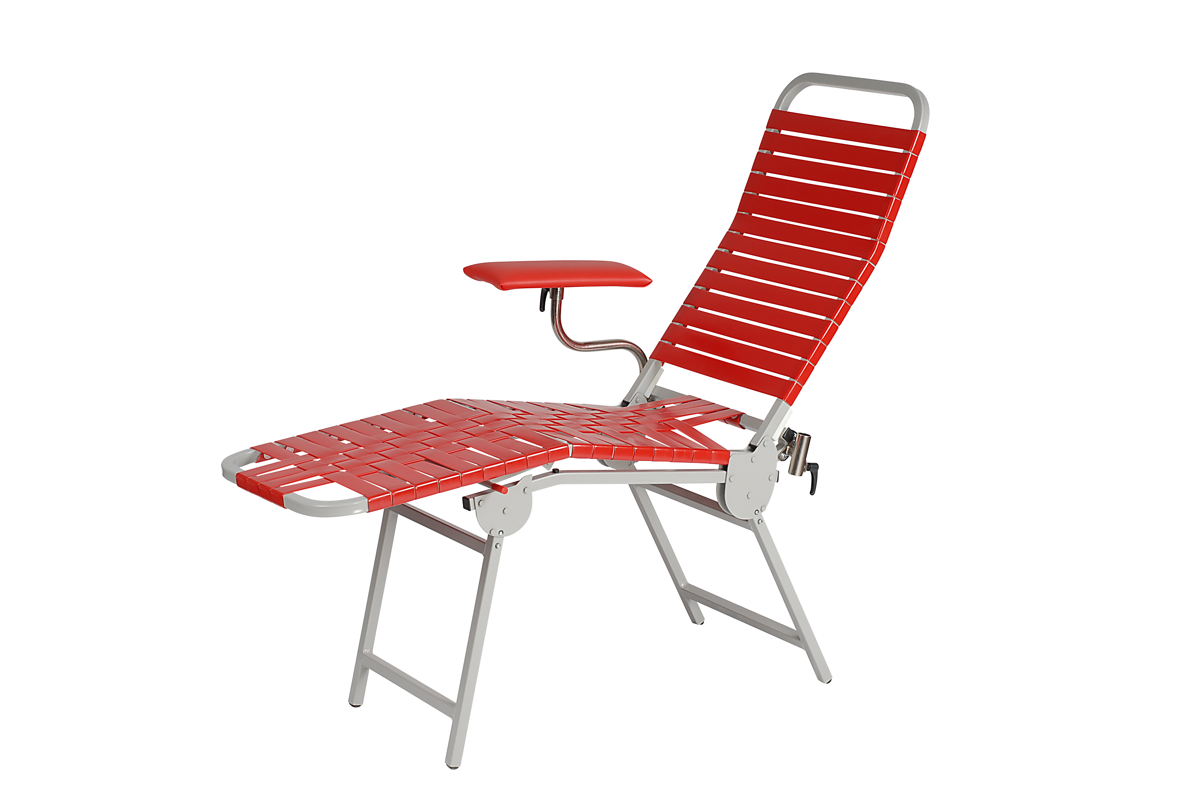 Portable Folding Donor Bed - Red/Grey 